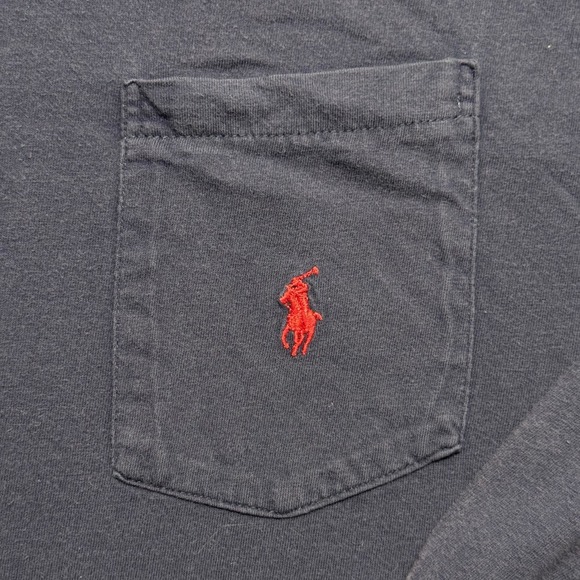 Vintage Polo Ralph Lauren Mens Long Sleeve T Shirt Blue‎ XL Cotton Made USA - Picture 3 of 8